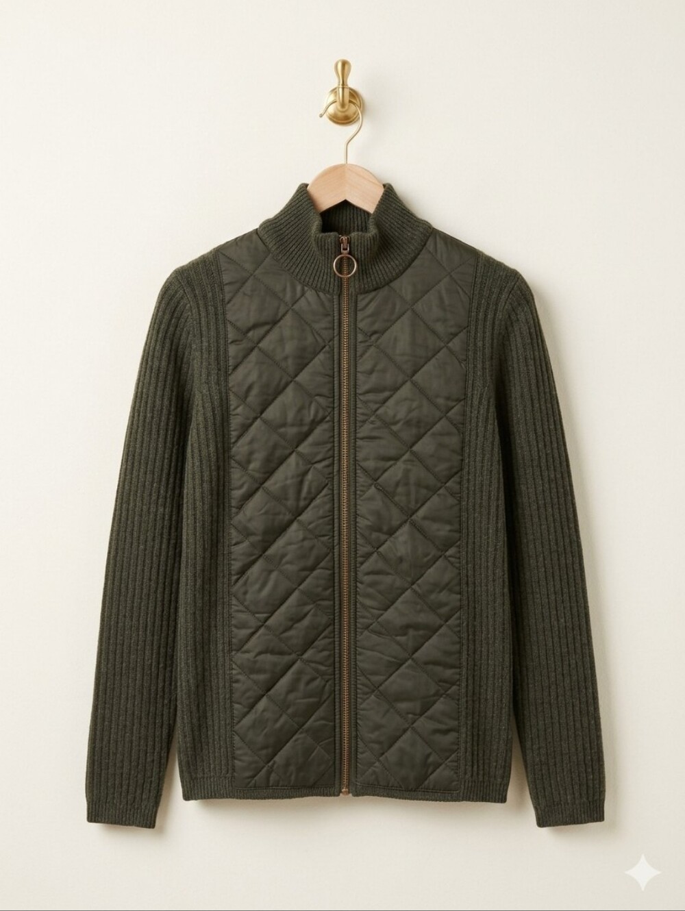 Barbour International Quilted Sweater Jacket Small